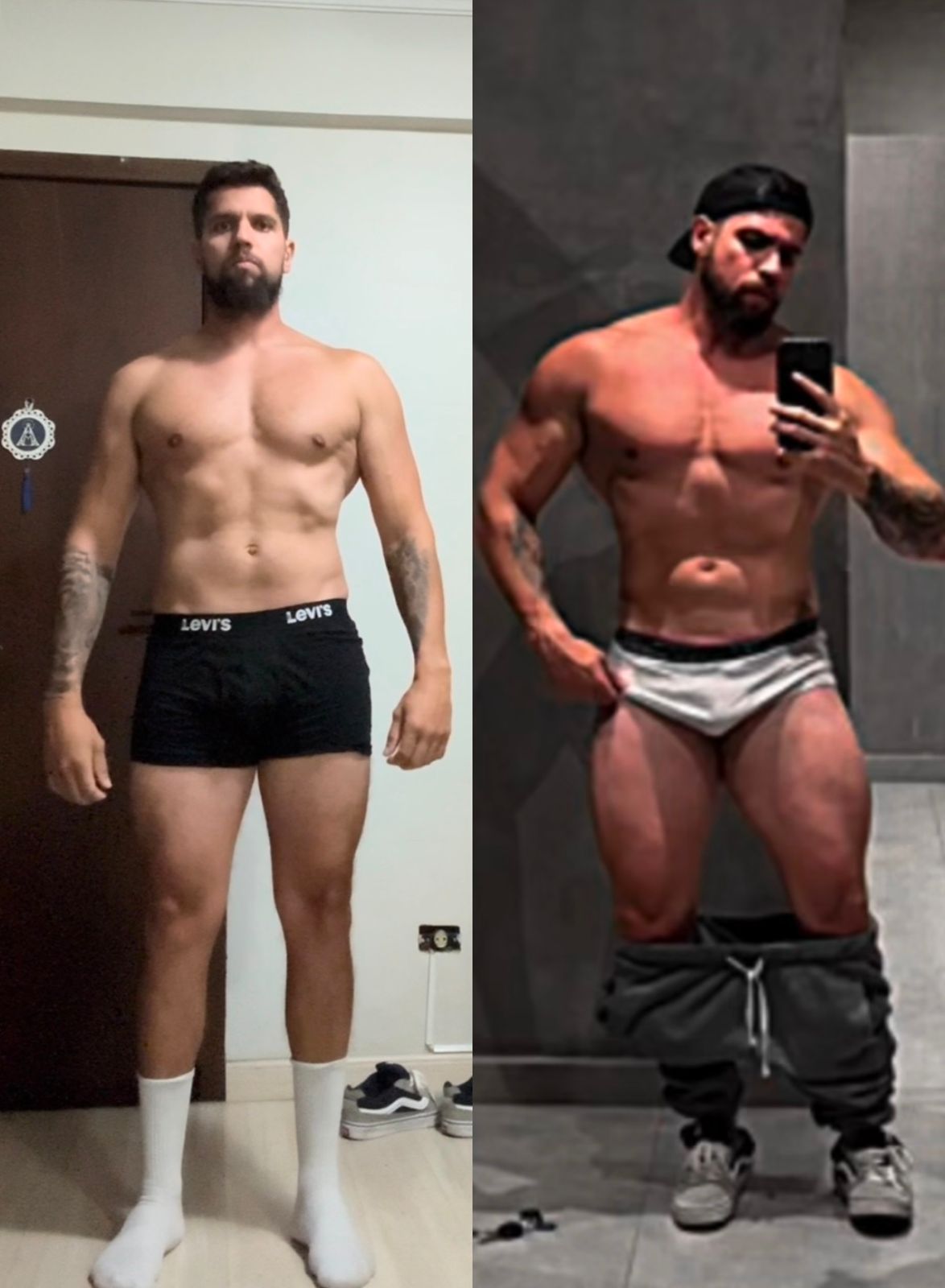 Transformação de Nathanael - +7kg (6 meses) usando o método 8 Reps Max